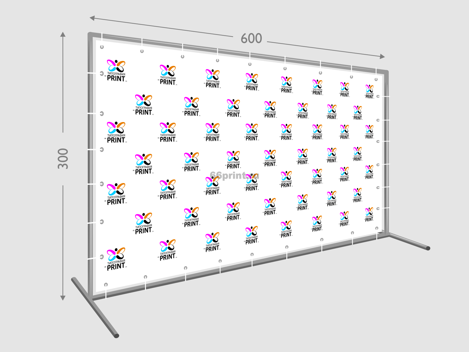 Пресс волл 300х600 см. (конструкция + баннер с печатью 720 dpi) –  типография в Орске